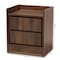 Baxton Studio Hale Modern and Contemporary Walnut Brown Finished Wood 2-Drawer Nightstand 174-11212-Zoro - alternate 4